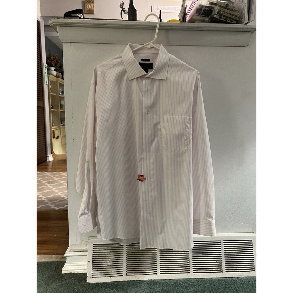 JOS A Bank Reserve Dress Shirt Mens 17.5 35 Pink 100% Egyptian Cotton
